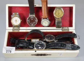 Small box comprising assorted ladies and men's wristwatches. (B.P. 21% + VAT)