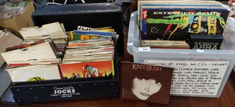 Two boxes of vinyl records and CDs, LP's to include: 'Tribute to Jimi Hendrix', Sam Cooke, ABBA,