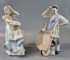 Two Royal Doulton 'Reflections' figurines: 'the Gardner' HN3161 and 'Breezy Day' HN3162. (2) (B.P.