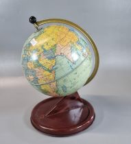 Chad Valley printed metal school type table globe. 28cm high approx. (B.P. 21% + VAT)