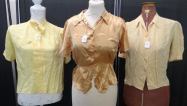 Collection vintage 1930's to 1960's silk blouses in various colours. (6) (B.P. 21% + VAT)