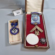 Masonic regalia - two silver and enamel Stewards' medals, Royal Masonic Institution for Boys and