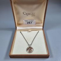 Clogau gold silver necklace with rose gold organic design pendant in original box. (B.P. 21% + VAT)