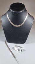 Ladies silver woven necklace and matching bracelet. 0.5 troy oz approx. (B.P. 21% + VAT)