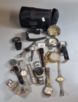 Collection of modern mainly wristwatches to include: Armogan, Rotary, modern compass etc. (B.P.