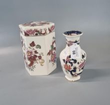 Mason's Ironstone Mandalay Red hexagonal jar and cover together with a Mason's Ironstone Indian