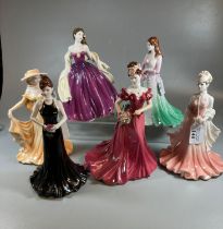 Five Coalport bone china figurines to include: Ladies of fashion 'Jayne' figurine of the year