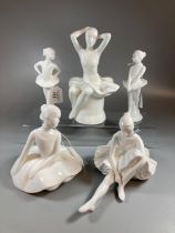 Collection of five Royal Doulton bone china ballerina Images and Classic figurines to include: '