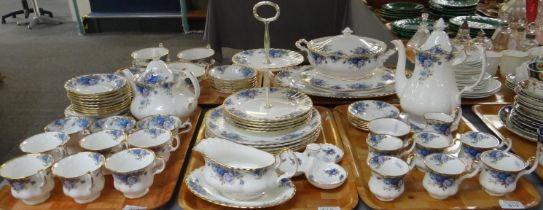 Five trays of Royal Albert 'Moonlight Rose' design items (some seconds) to include: a sixteen