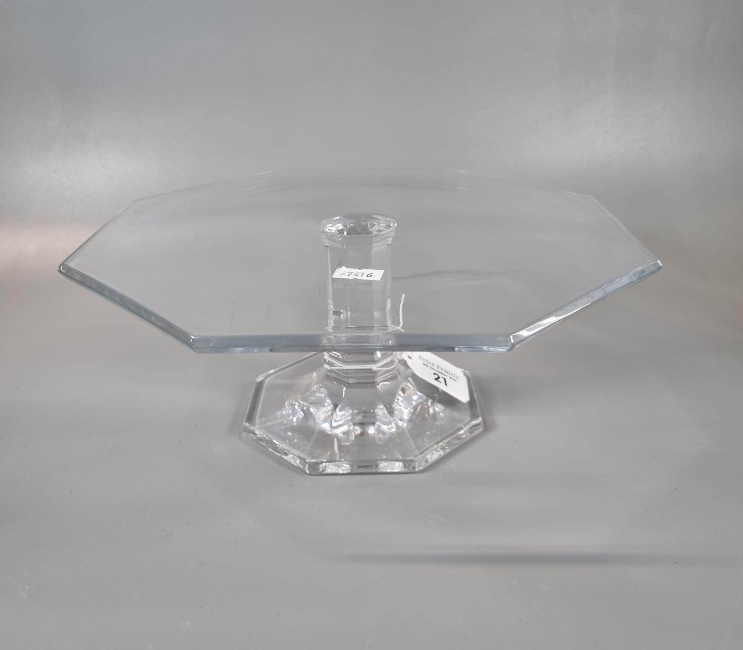 Tiffany & Co. glass octagonal cake stand/tazza. (B.P. 21% + VAT)