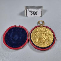 Late 19th century French gilt medallion, Third Republic Sports and Leisure, Societe De Tir Du 98