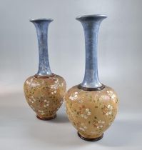 Pair of Royal Doulton Slaters patent stoneware vases, shape No. 8420. 25.5cm high approx. (2) (B.