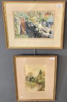 Dennis Lascelles (Welsh 20th century), 'Wall Study, Rhondda', signed. Watercolours with Watercoolers