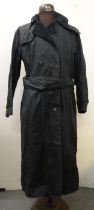 Men's Barbour dark blue trench coat with corduroy lapels, belt and plaid lining. (B.P. 21% + VAT)