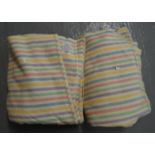 Two vintage woollen Scottish multi-coloured striped blankets with 'Balbirnie, made in Scotland'