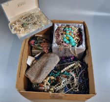 Large collection of vintage and other costume jewellery to particularly include: beaded necklaces,