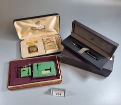 Dunhill pen in original box together with a Colibri Centenary Edition lighter in original box and