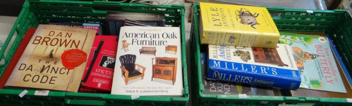 Two crates of mainly Antiques reference books including: Encyclopedia of American oak furniture,