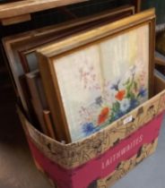 Box of assorted furnishing pictures, watercolours, prints etc. (B.P. 21% + VAT)