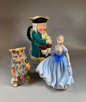 Burlington Ware 'Boozes' toby jug, together with a Staffordshire pottery Shorter & Sons 'Father