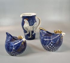 Collection of Welsh Studio Pottery by Sally Seymour, book illustrator (Penfro) to include: two