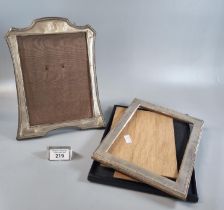 Two silver easel picture frames and another. (B.P. 21% + VAT)