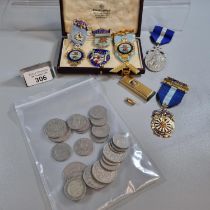 Collection of items to include: silver gilt Stewards medals to include: West Glamorgan Lodge and
