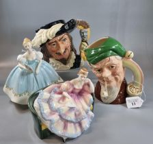 Two Royal Doulton character jugs to include: 'Scaramouch' and 'Leprechaun' together with Two Royal