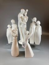 Collection of four Royal Doulton Images handmade sculptures to include: 'Sisters' HN3018, '