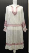 Cotton drop waist vintage 1920's embroidered dress. (B.P. 21% + VAT)