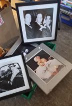Four framed Hollywood black and white photographs,framed, to include: The Rat Pack, Frank Sinatra,