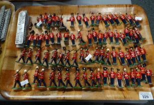 Large collection (three trays) of hand painted cast metal model soldiers, to include: bandsmen,