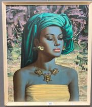 After Vladimir Tretchikoff, 'Balinese Girl', coloured print. 59x50cm approx. Framed. (B.P. 21% +