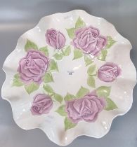 Sarah Bassett, Llanelli handmade ceramic rose bowl. 43cm diameter approx. (B.P. 21% + VAT)