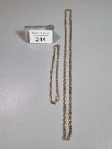 9 ct gold curb link chain and 9ct gold curb link bracelet. 10g approx. (B.P. 21% + VAT)