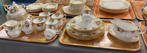 Two trays of Royal Albert bone china 'Celebration' tea and dinner ware items. (2) (B.P. 21% + VAT)