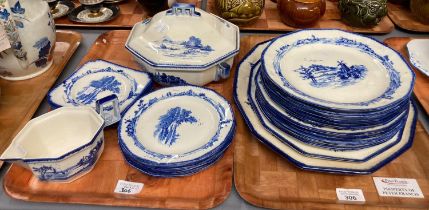 Two trays of Royal Doulton 'Norfolk' dinner ware items to include: lidded tureen, plates, meat