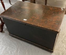 Victorian stained pine trunk of plain rectangular form. (B.P. 21% + VAT)