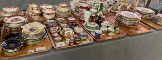 Five trays of assorted Limoges porcelain items to include; plates, vases, trinket boxes etc. (5) (