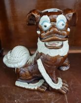 Modern Chinese design majolica Temple/Fo Dog. 43cm high approx. (B.P. 21% + VAT)