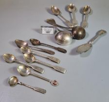 Box of silver flatware: ladles, spoons etc. 11.7 troy oz approx. (B.P. 21% + VAT)