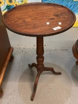 19th century mahogany dish top tripod wine table. (B.P. 21% + VAT)