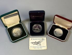 Silver Concorde proof Crown, Pobjoy Mint ltd, cased, silver Concorde First passenger flight and