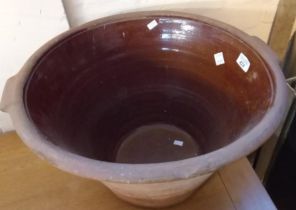 Traditional Welsh terracotta dairy pan/crochan. (B.P. 21% + VAT)