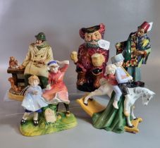 Four Royal Doulton bone china figures and figure groups to include: 'Milestone', 'Hold Tight', '