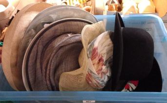 Box of assorted vintage ladies hats, together with a Bowler etc. (B.P. 21% + VAT)