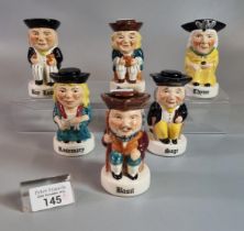 Collection of six Wood and Sons Toby jug figurines marked 'Rosemary', 'Basil', 'Sage', 'Parsley', '