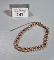 9ct rose gold curb link bracelet. 14.5g approx. (B.P. 21% + VAT)