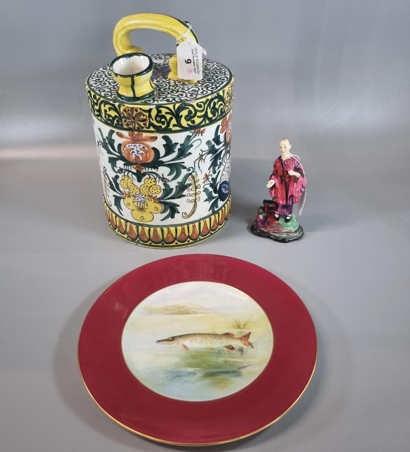 Royal Doulton bone china figurine, 'Ko-Ko' HN1286, together with Royal Worcester porcelain cabinet
