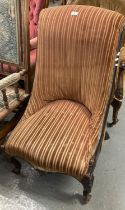 Victorian nursing/bedroom chair on cabriole legs. (B.P. 21% + VAT)